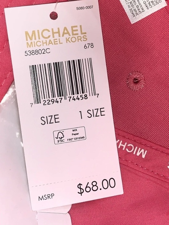 New Michael Kors Pink MK Embroidered Baseball Cap One Size main image 4